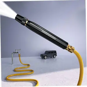 Black King Kong High-Pressure Car Wash Water Gun, Strong Pressure for Stain Removal without Residue, Household Use for Courtyard Washing, Watering, and Irrigation, Integrated Foam Shell Set, Multi-Functional Handheld Spraying Tool