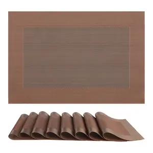 REGALWOVEN Placemats Set of 8 Placemats for Kitchen Dining Table Decor Washable Heat Resistant Table Placemats Wipeable Table Mat 18*12in