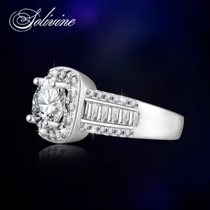 3CT Square Halo Ring, 5A CZ Wedding Band for Women, Engagement Ring Jewelry Promise Ring Gift for Her Bridal Rings Statement Ring