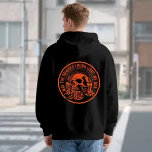 MAY THE BRIDGES I BURN LIGHT MY WAY Skull Print Men's T-Shirt