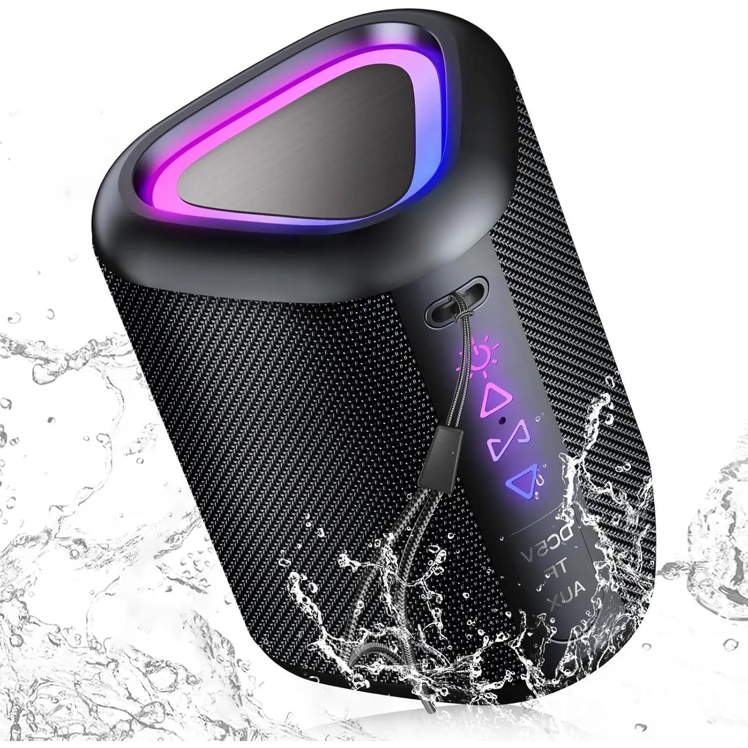 Bluetooth Speaker, 2025 Portable Wireless Speakers with Led Light, Bluetooth 5.4, 24H Playtime, Enhanced Bass, IPX7 Waterproof, Outdoor Speaker for Travel, Sport, Party, Biking.