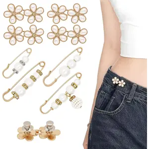 8 Set Pant  Tightener  Buttons Pins for Loose Jeans  Cincher Clip   Brooch for Clothing Dresses Skirts No Sewing and Tool Decoration Accessories