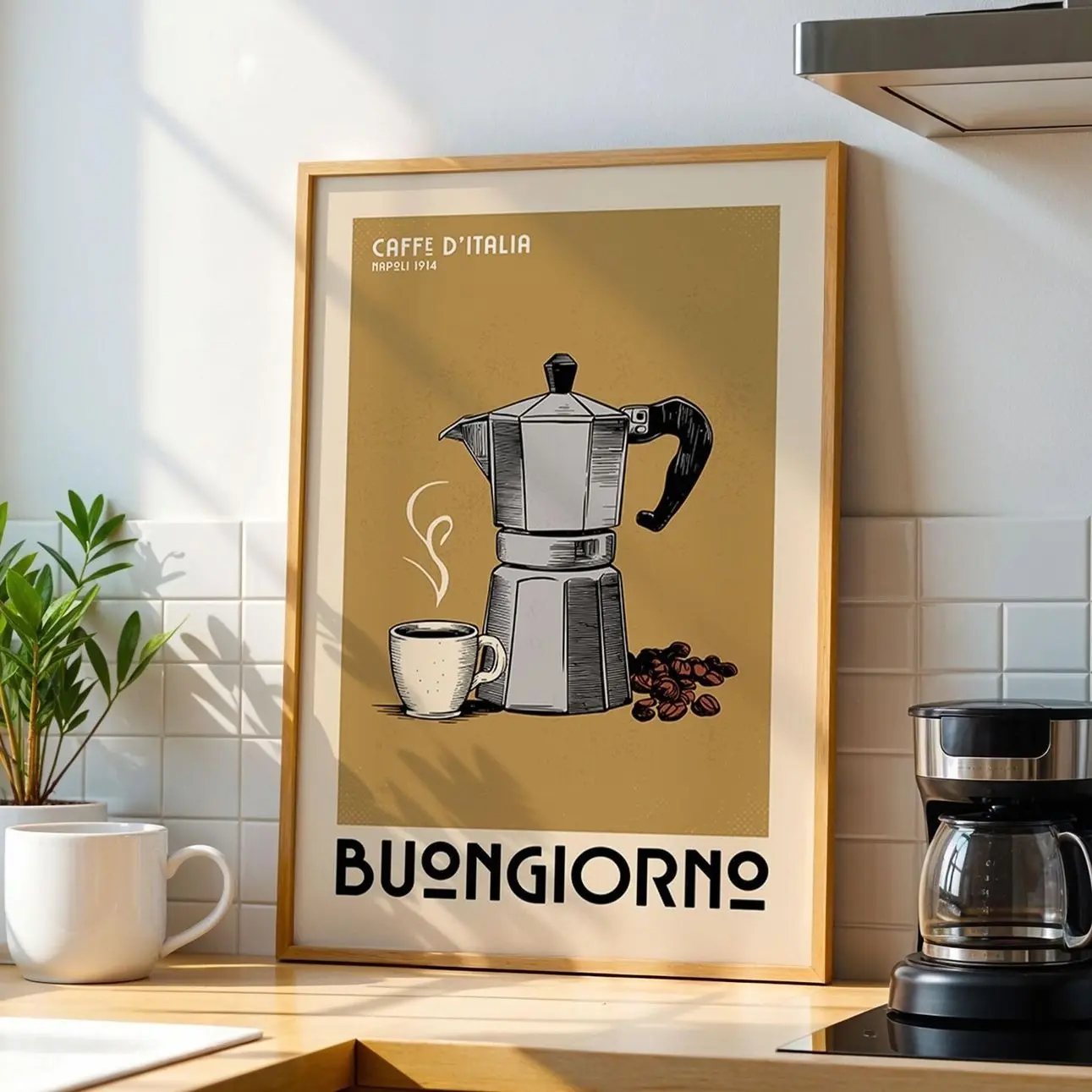 Coffee Bar Wall Art Italian Espresso Print Modern Vintage Kitchen Decor Gift Y