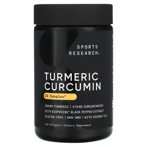 Sports Research Turmeric Curcumin, 500 mg, 120 Softgels