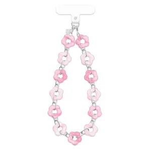 Pink Blossom Chain Phone Charm