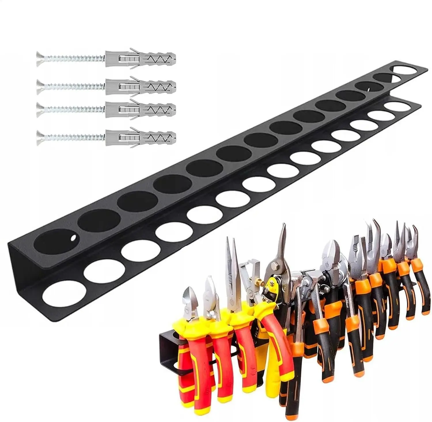Pliers Holder Wall Mount,Steel Wall Mount Tool Storage Rack Screwdriver Organizer Hand Tool Hammer Pliers Storage Rack Workshop Tool Storage Organizer |metal Wall Mounted Pliers Hanger Shelf