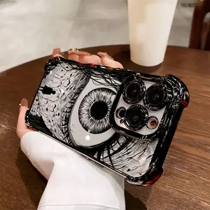 Horror Eyes Phone Case Compatible with iPhone 17 16 15 14 13 12 11 PRO MAX PLUS, AIR and iPhone X XS MAX, Shockproof Transparent Soft Back Cover, Personalized Pattern Design, Gift Choice for Friends, Men, Women