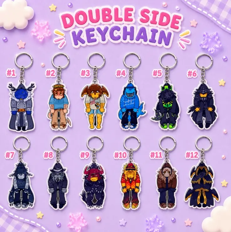 FORSAKEN Dangle Keychains - Dusekkar, 007n7, Shedletsky, Bluudud, 1x1x1x1, Mafioso, Two Time, Chance, Taph, Mrdoombringer, Etc – Gamer Charms, Kawaii Bag Accessory, Cool Collectible Gift for Fans, Aesthetic Merch for Players