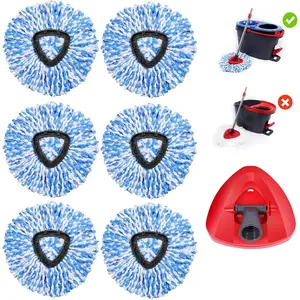 6 Pack Mop Replacement Heads Compatible with Oceda RinseClean 2-Tank System - Includes 1 Mop Base,6 Microfiber Mop Refills, Easy Cleaning Mop  Replacement