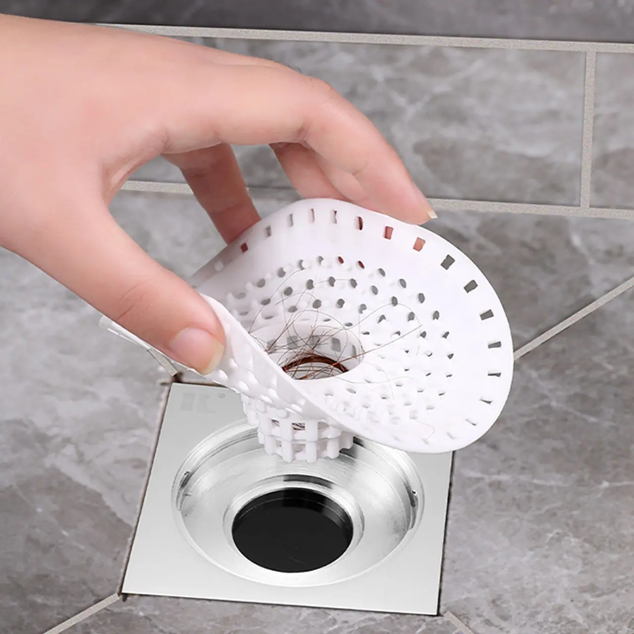 Silicone Drain Filter Hair Catcher Shower Drain Cover Protector, Easy Install Expandable Options, Round Design with Drain Holes, Bathroom Accessories, Bathroom Necessities