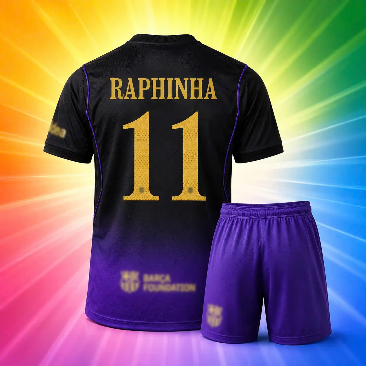 Unisex Black Purple Soccer Jersey Personalized Away Stadium, 26 27 Away Shirt Football Shirt, Breathable Fan Style.
