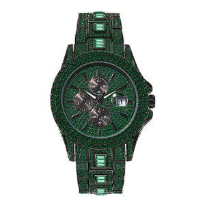 Iced Out Designer Watch Crystal-Set With Calendar and Chronograph Edition for Style and Functionality