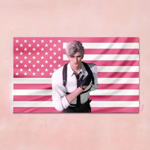 Sylus Pink American Flag Gaming Decor - Heavy-Duty Polyester Wall Banner, 3x5ft, No Electricity Needed, Perfect for Game Room, Office, Living Room