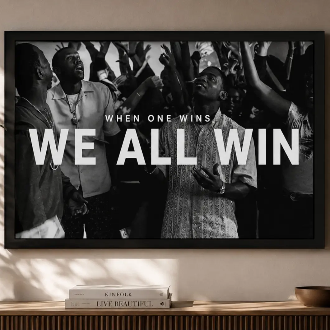 WHEN ONE WINS, WE ALL WIN Canvas  Art – Motivational Success Poster, Teamwork & Leadership Decor for Office, Home Workspace, Entrepreneur  Decoration christian wall
