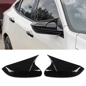 Fit For Honda Civic 2016-2025 10th 11th Gen Side Mirror Cover Caps Durable ABS Gloss Black Rearview Mirror Cover Protector Door Handle Covers Full Exterior Trim Set