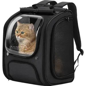 Backpack Carrier, Large Space  Bubble Backpack, Breathable  Carrier, Shaded  Backpack Carrier,   Design for Travel, Hiking, Walk, Suitable for Shopping, , Vet, Black