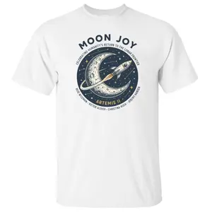 Moon Joy Artemis Ii Shirt, Lunar Mission Tee, Crewed Moon Flyby Graphic Top, Humanity Returns To The Moon Gift, Unisex Sweater Pullover Tee