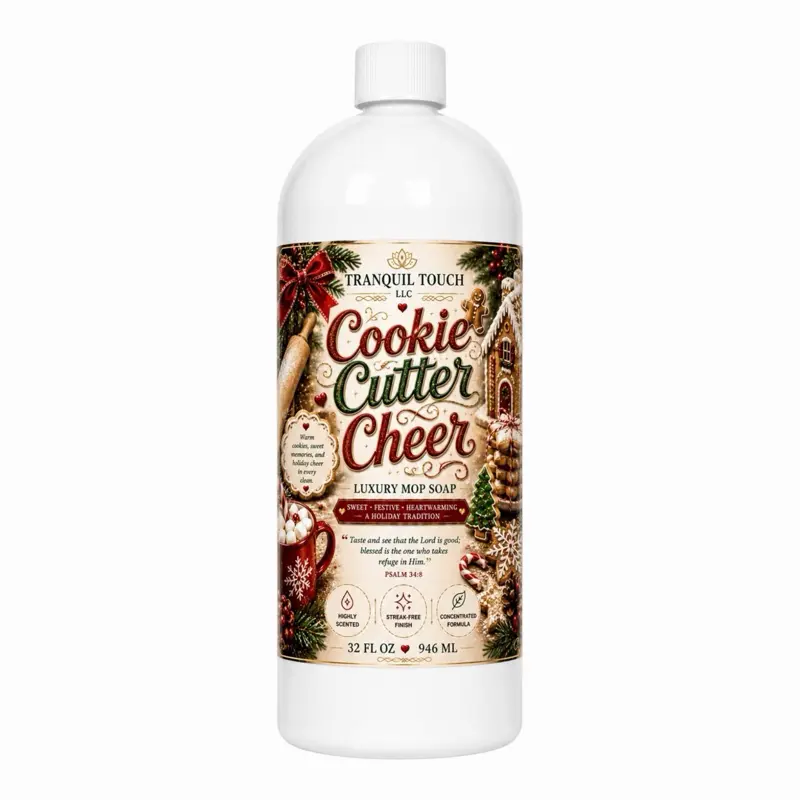 Vanilla-Scented Non-Toxic Kitchen Floor Cleaner Spray - Baking-Focused Household Mop Soap for Spring Cleaning with Cookie Cutter Cheer Vibes