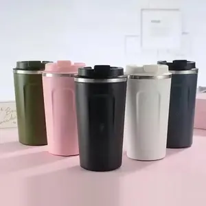 380Ml/510ml coffee cup 304 stainless steel thermos cup Insulated Bottle, sealed leak-proof and non-slip portable water cup travel picnic Insulated Travel Drinkware
