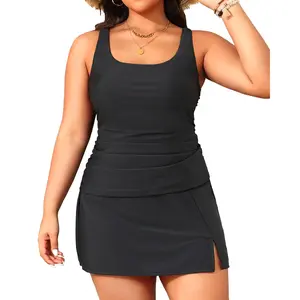 Daci Plus Size Tankini with Skirt - Women Two Piece Swimsuits Tummy Control Bathing Suits Scoop Neck Swimwear  SwimWeek  summervibes