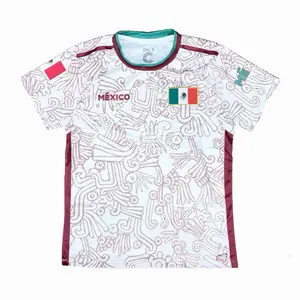 Mexico  Jersey Baige color Iconic Design National Flag Embroidery Slim-Fitting Unisex Jersey