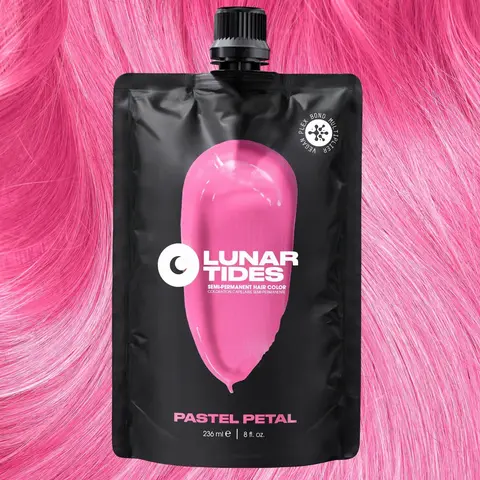 Lunar Tides Hair Color - Petal Pink Pastel Soft Toned Semi-Permanent Hair Dye Vegan Cruelty-Free