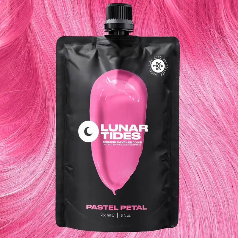 Lunar Tides Hair Color - Petal Pink Pastel Soft Toned Semi-Permanent Hair Dye Vegan Cruelty-Free