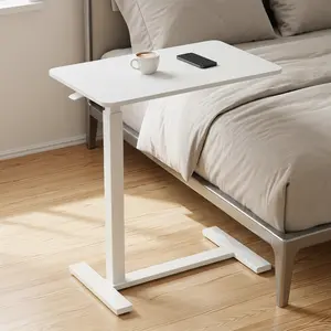 Indoor Furniture Table & Desks Overbed Bedside Table with Wheels, Adjustable Hospital & Home Use Bed Table, Rolling Laptop Table, Mobile Standing Desk