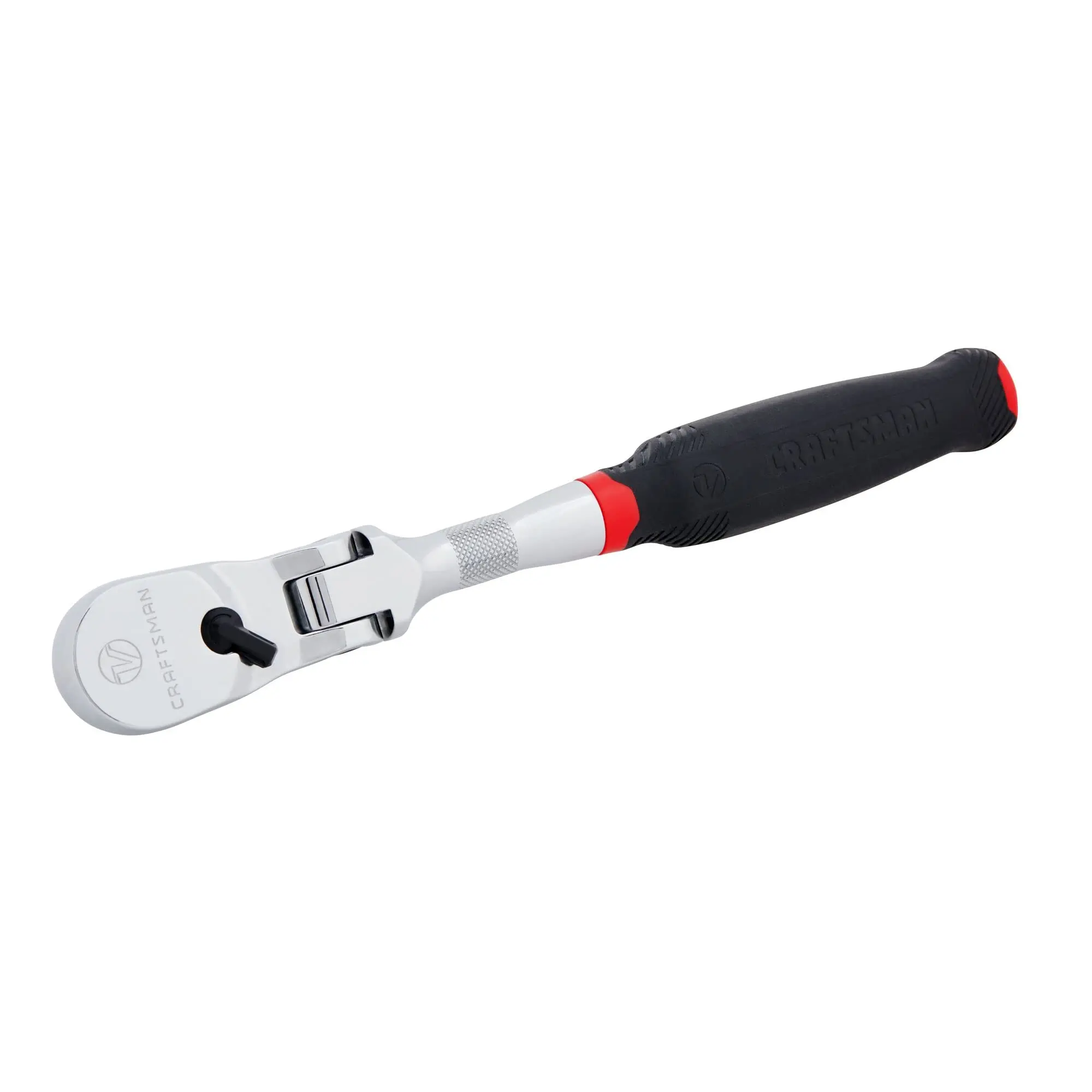 CRAFTSMAN V-SERIES 1/2 in Drive Ratchet (CMMT86336V) - 96-Tooth, 180 Articulating Ratchet Head, 3-3/4 Arc Swing, Bi-Material XL Comfort Handle, Low-Profile Steering Lever, Confined Work Compatible, Prevents Unintentional Switching, Maintains Productivity