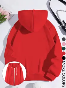 Women's Fall Winter Hooded Sweatshirt, Casual Fitted Long Sleeve Zipper Jacket, Thick Fabric, Multiple Colors Available