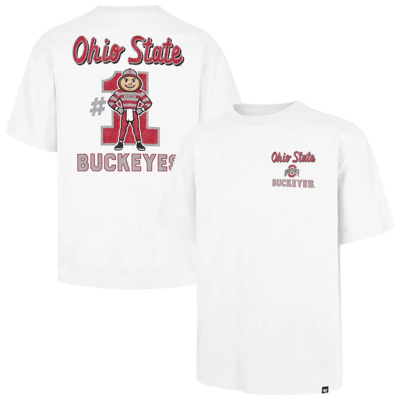 Ohio State Buckeyes 'Vintage Graphic T-Shirt, Oversized Streetwear Tee, Premium Cotton Short Sleeve Top, Retro Y2K Casual Unisex Shirt for Men & Women#1 Mascot Foundation T-Shirt - White
