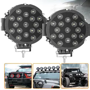 12-24V Lighting Accessories for Car LED Light Bar 51W 7 Inch Flood Spot Combo LED Work Light Pods Work Driving Lamp Aluminum Alloy,2 Packs