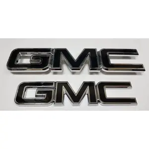Chrome Black Front Grille Rear Tailgate Emblems Badges Fit 2015-2019 GMC Sierra