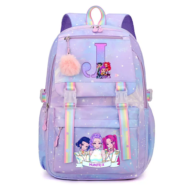 Little Girls' K-Pop Cartoon Pink Floral Princess Print Large-Capacity Padded Lightweight Pressure-Relieving Shoulder School Backpack - Gym/Travel Gift (Kids' Fashion Accessory)