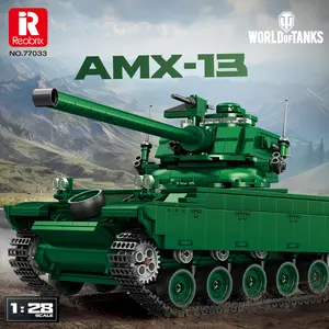 Reobrix AMX-13 Light Tank Building Set 1:28 Scale Military French Tank Toy Set for Military Fans 1037 PCS Collectible Building Block Kit Ideal Gift for Adults Boys Teens Age 14+