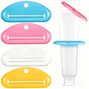 4PCS Toothpaste Squeezer, Colorful Plastic Toothpaste Tube Squeezer, Waste Minimizing Toothpaste/Cream/Cosmetics Dispenser HangingTube Squeezer Tool, Toothpaste Clip for Bathroom/Travel