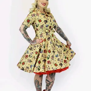 Tattoo Art Vintage Inspired Dress / Rockabilly Pinup Dress