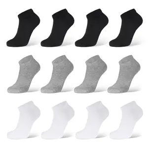 12 Pairs Low Cut Ankle Socks Unisex Thin Athletic Plain Comfort Cozy Sweat-absorbing Anti-Slip Comfy Women's Men's Value Pack Underwear Menswear