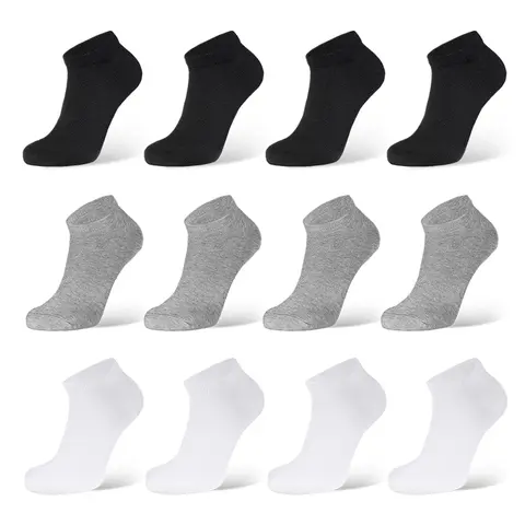 12 Pairs Low Cut Ankle Socks Unisex Thin Athletic Plain Comfort Cozy Sweat-absorbing Anti-Slip Comfy Women's Men's Value Pack Underwear Menswear
