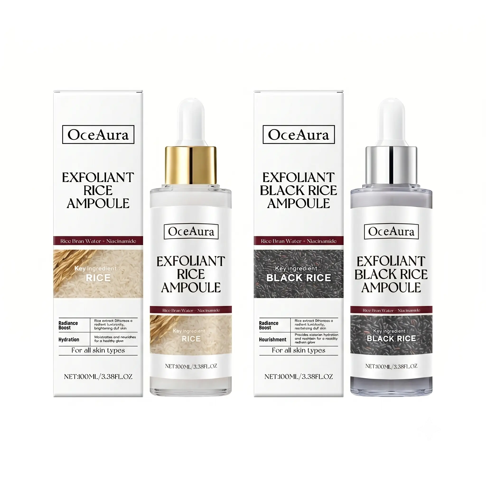 Peel Shot Glow Rice Toner Duo, Soft Exfoliating for Glowing, Korean Radiant Skin Care, Black Rice Radiance & White Rice Moisturizingfor Hydrated Smooth Looking Skin, Hyaluronic Acid, Blackhead Whitehead Care