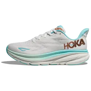 HOKA ONE ONE Clifton 9 Women's Running Shoes with Lightweight Foam and Cushioning for Long-Distance Comfort Trending Shoes, House White Official Shoes to Get / Maison Mihara