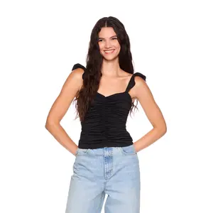 ruffle strap gathered top