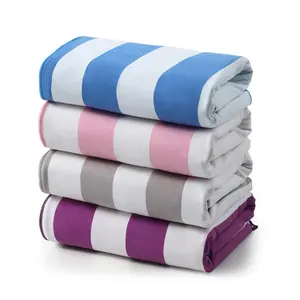 4 Pack Beach Towels 31x61 Inch, Ultra Lightweight Microfiber Pool Towels, Sand Free, Quick Dry & Highly Absorbent Cabana Striped Bath Towels for Beach, Swimming, Camping & Travel (Multicolor)