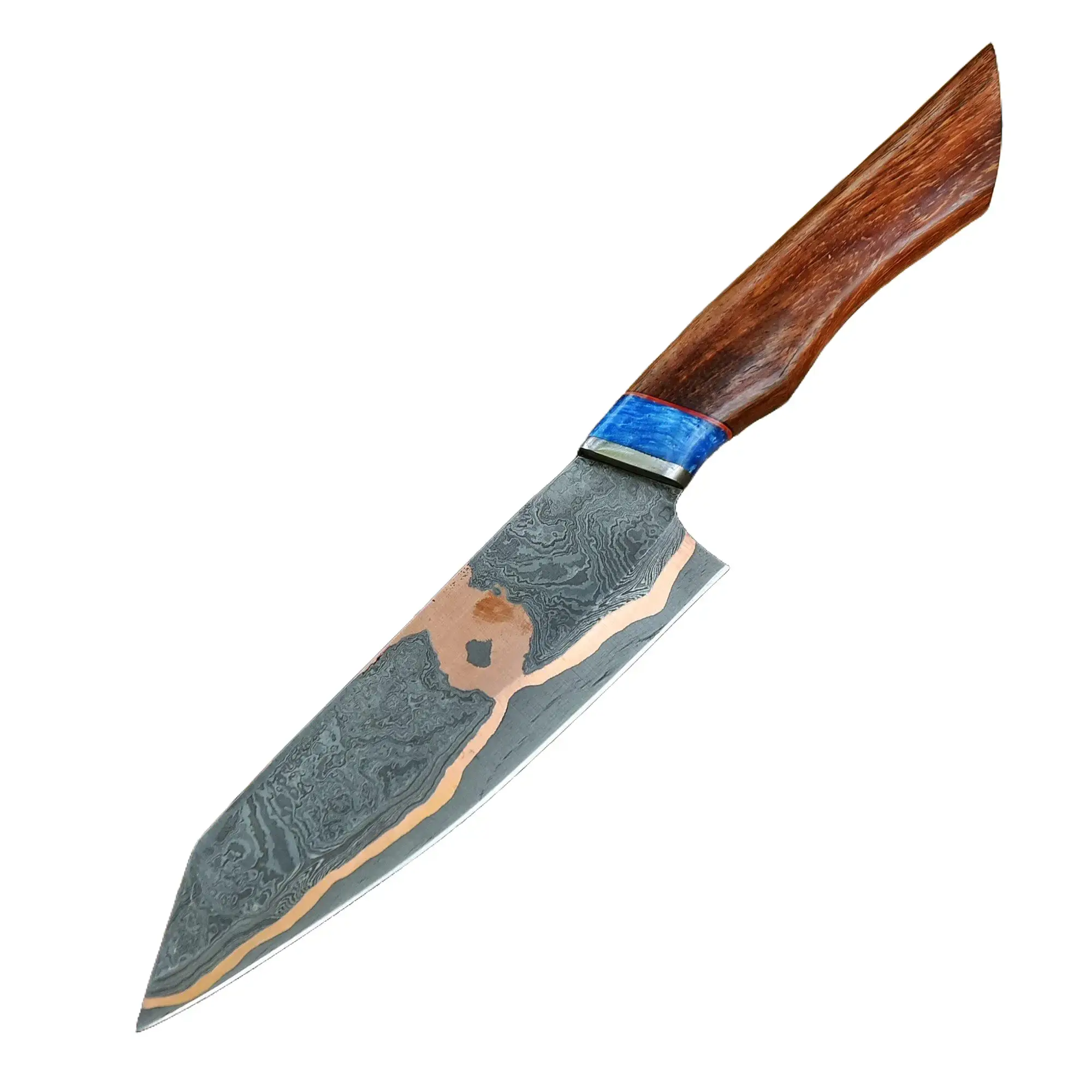 Luxury Billionarie Club  RARE Copper Damascus Chef Knife - Handmade Kitchen Knife - Copper Blade Chef Knife Unique Steel  Meat Vegetable Bbq