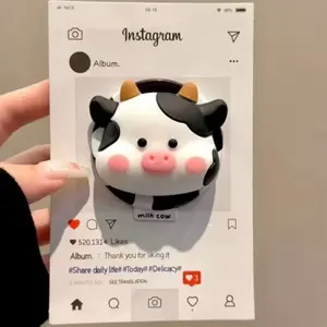 Cute 3D Cow For Magsafe Griptok Cellphone Phone Holder Mount Support For iPhone 15 16 17 Foldable Wireless Charging Case Stand Girl Bracket