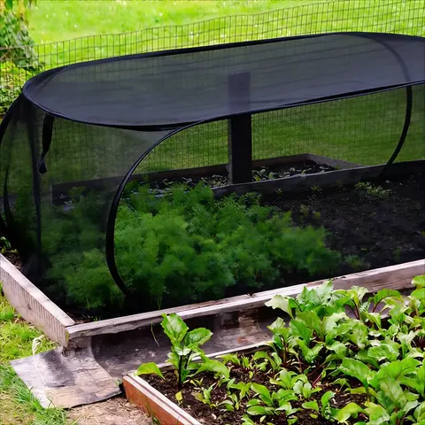 Reusable Pop-Up Mesh Plant Protector with Stakes, Durable Insect Barrier Net for Seedlings, Garden Protection Cover for Fruits & Vegetables, Tomato Plant Netting, Plant Covers