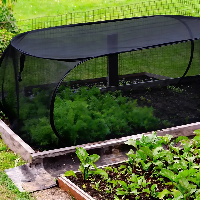 Reusable Pop-Up Mesh Plant Protector with Stakes, Durable Insect Barrier Net for Seedlings, Garden Protection Cover for Fruits & Vegetables, Tomato Plant Netting, Plant Covers