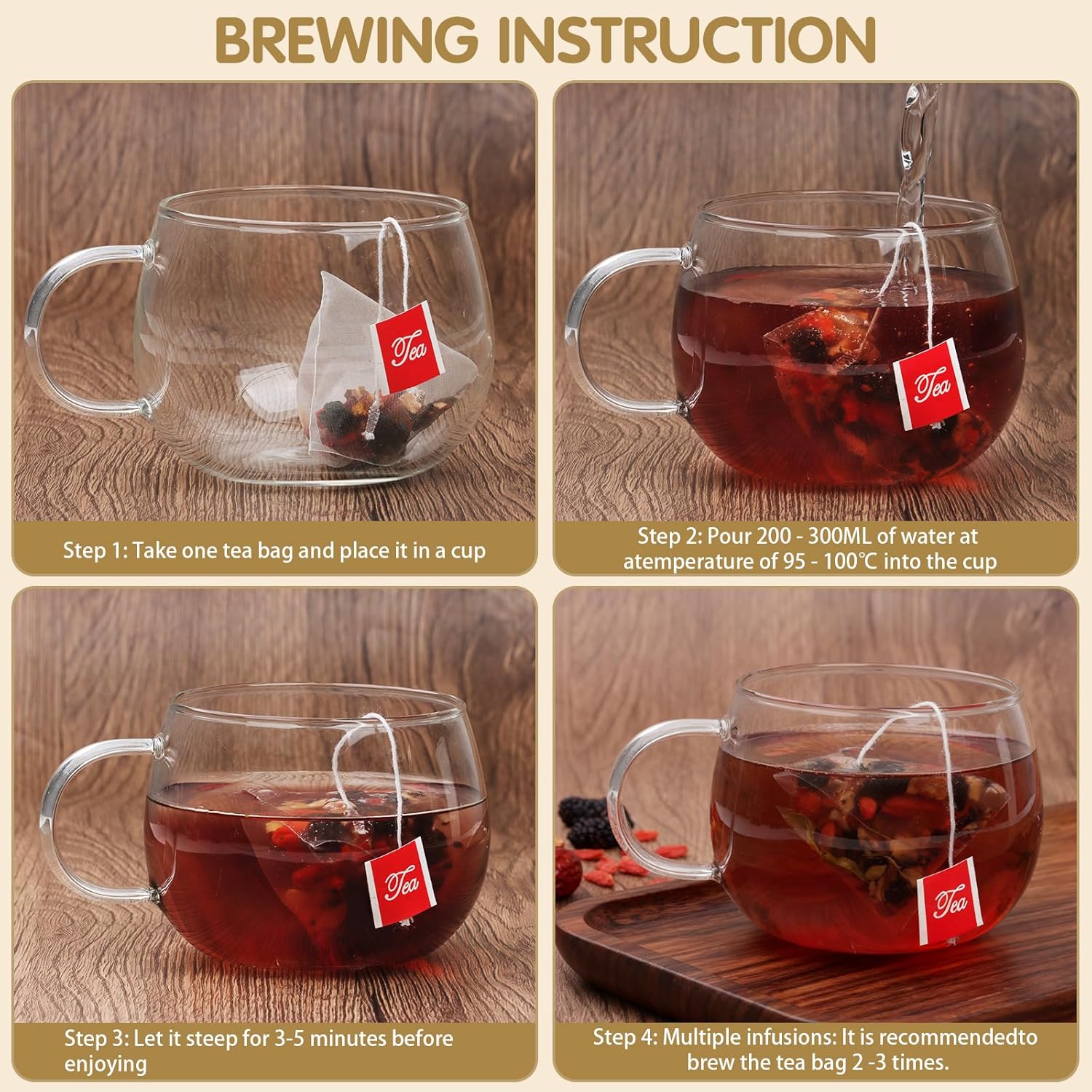 Kidney Tea Formula Ginseng Five Treasure Tea, Combination Scented Organic Kidney Cleanse Detox Tea, Red Date Mulberry Herbal Health Tea for Men and Women, Natural Beverage