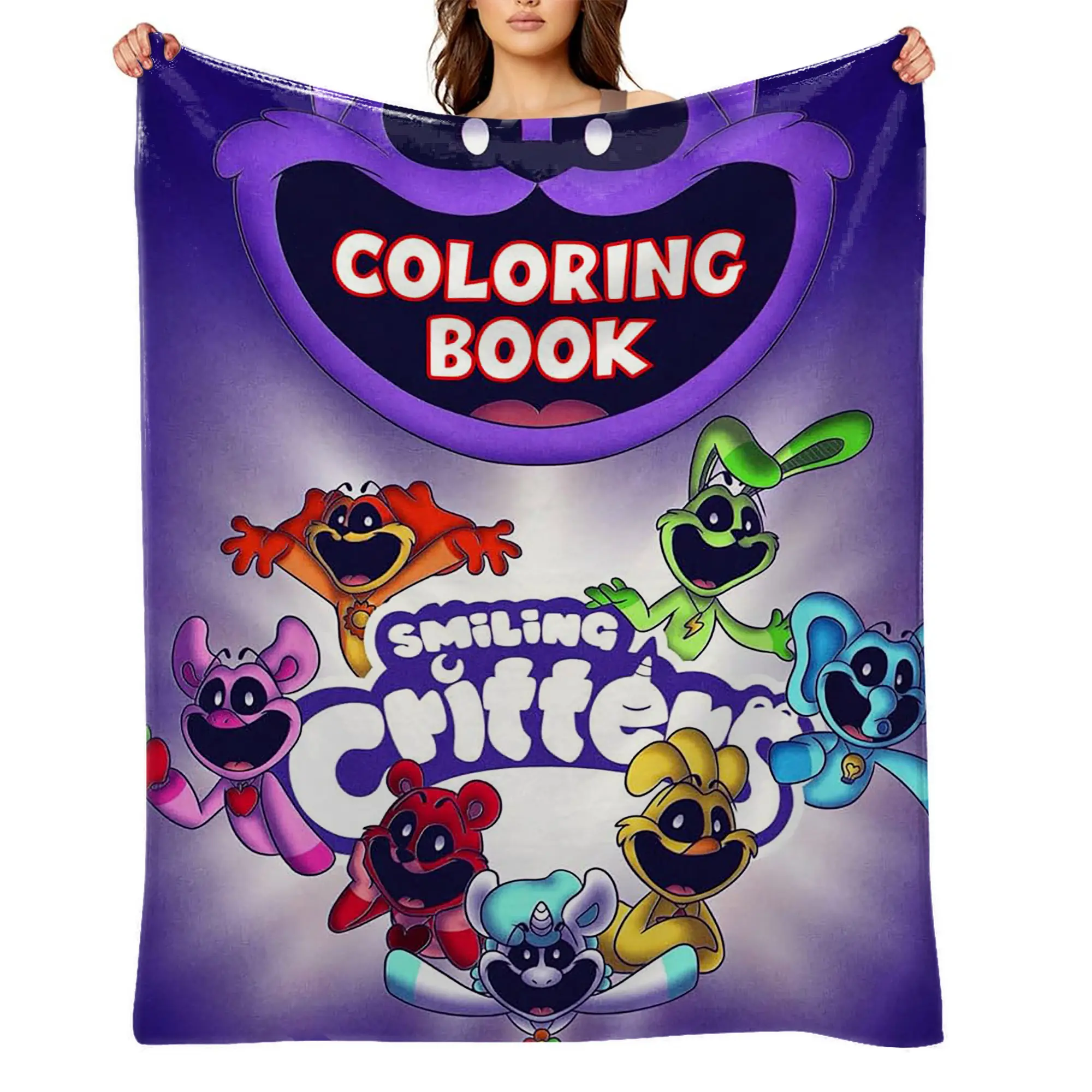 Licensed IPs Anime Smiling Critters Flannel Fleece Throw Blanket for Children - Ultra Soft, Smooth Texture, Wrinkle Resistant, Anti-Shrink, Durable, Quick-Dry, Machine Washable All-Season Couch/Travel Cozy Gift A-74