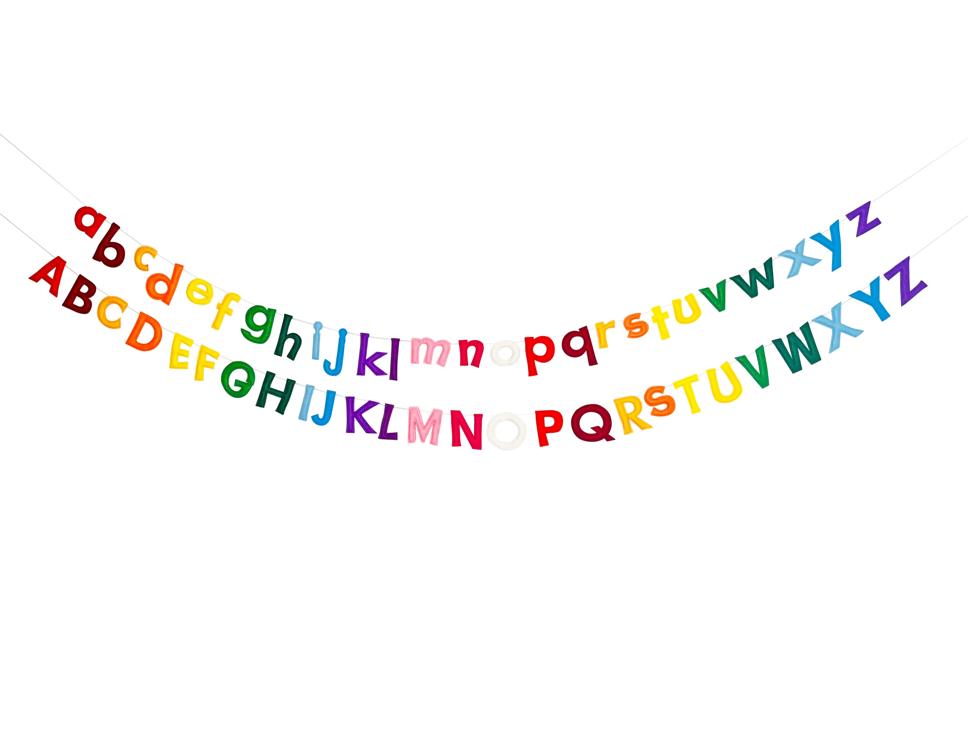 Rainbow Stuffed Felt Upper Case Alphabet Wall Garland by Precious Wonderers Avenue Decor Hanging Colorful Decoration Hangable Nursery Ornaments